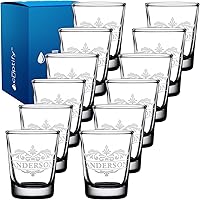 Vista 55 de Vasos de chupito personalizados elaborados con nombre de círculo de 2 onzas, parte inferior negra con texto personalizado para regalos, bodas