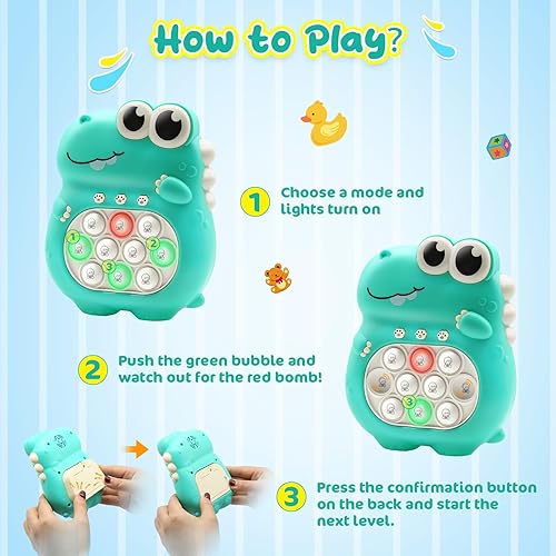 Miniatura 5 de GNIYUIX Juego de burbujas de empuje rápido para niños, juguete electrónico de mano para aliviar la ansiedad, juguetes de cumpleaños, regalos para