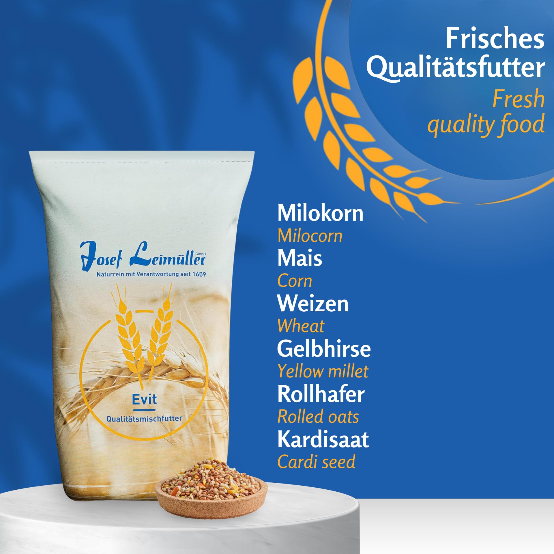 Leimüller Mangime anatre 25kg - Premium, 100% naturale, Per anatre, Oche e germani - Starter per Pulcini - Alta qualità, Ingredienti naturali
