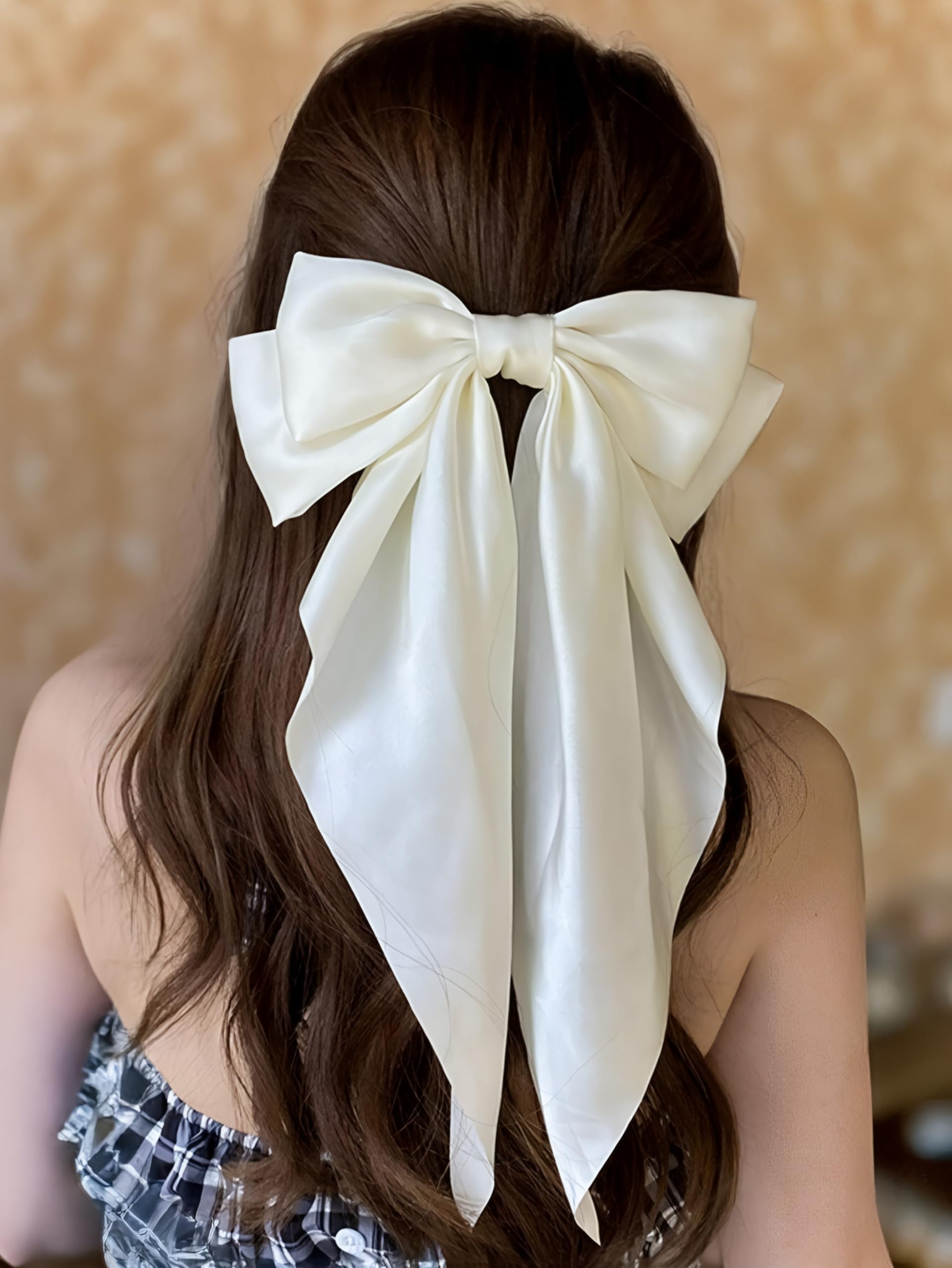 Off White - Hair Bows for Women, Bow Clips for Women - Hair Clips for Women, Hair Accessories, Hair Clip - Luxury Satin Hair Bow Clips for Women and Girls, Cute Hair Accessories for Girls (B0DDQQL99W) Amazon Price History, Amazon Price Tracker