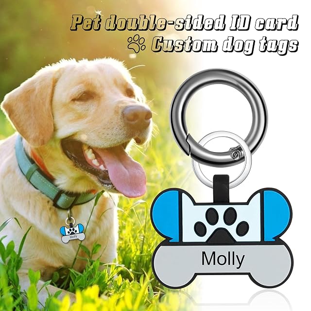 Foto 4 de 8 de jewelora Versión mejorada Escultura Placas de identificación para perros personalizar Etiquetas de ID…