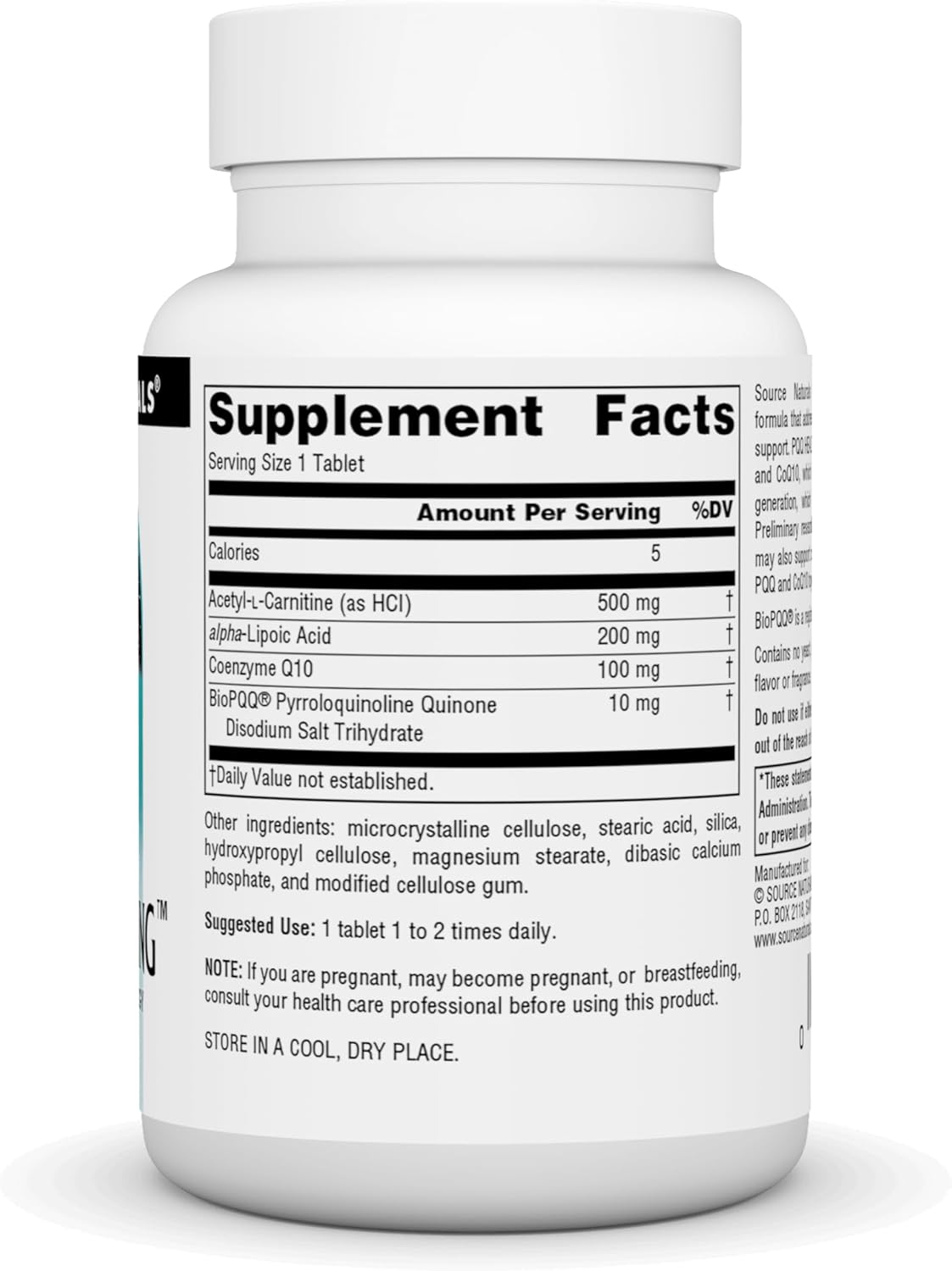 Source Naturals PQQ Healthy Aging - for Mitochondrial Energy & Brain Support - 30 Tablets
