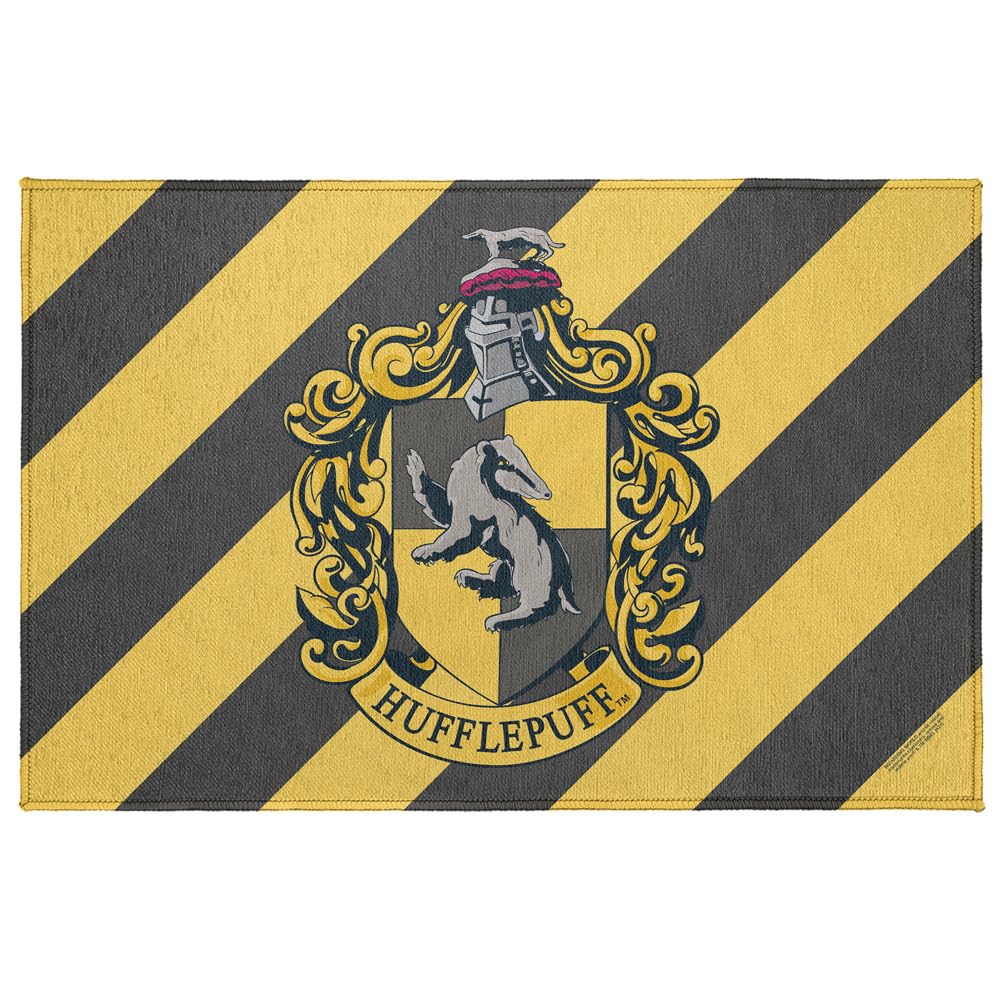 GRAPHICS & MORE Anti-Slip Indoor Doormat, 20” x 31.5” Harry Potter Hufflepuff Sigil, Floor Mat for Inside Entry Way/Back Door Garage Mudroom Home and