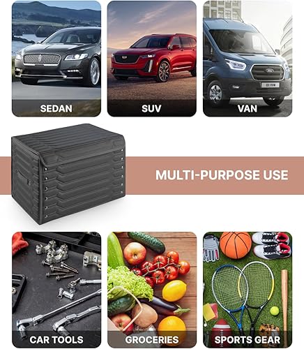 Miniatura 5 de Organizador plegable para maletero de automóvil, organizador de maletero de automóvil, organizador plegable para maletero con tapa, organizador de