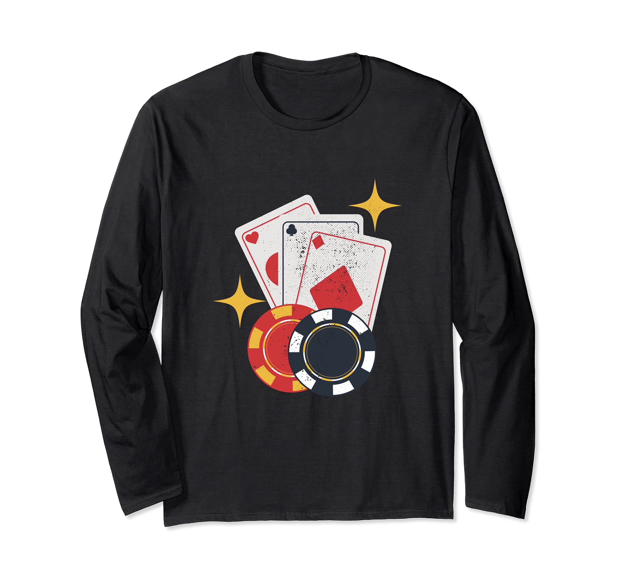 Funny Poker Casino Donor Gambling Player Long Sleeve T-Shirt, Black