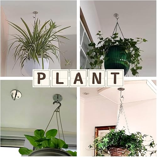 Miniatura 6 de MIMOBEI Ganchos de techo de acero inoxidable, ganchos para ollas debajo del gabinete para sartenes, ganchos de techo resistentes de 60 libras para