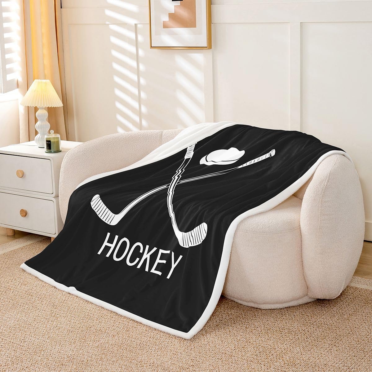 Erosebridal Ski Fleece Blanket Twin Size, Winter Sports Games for Kids Teens Adult Bedroom, Mountain Sketch Illustration Flannel Fuzzy for Bed Couch