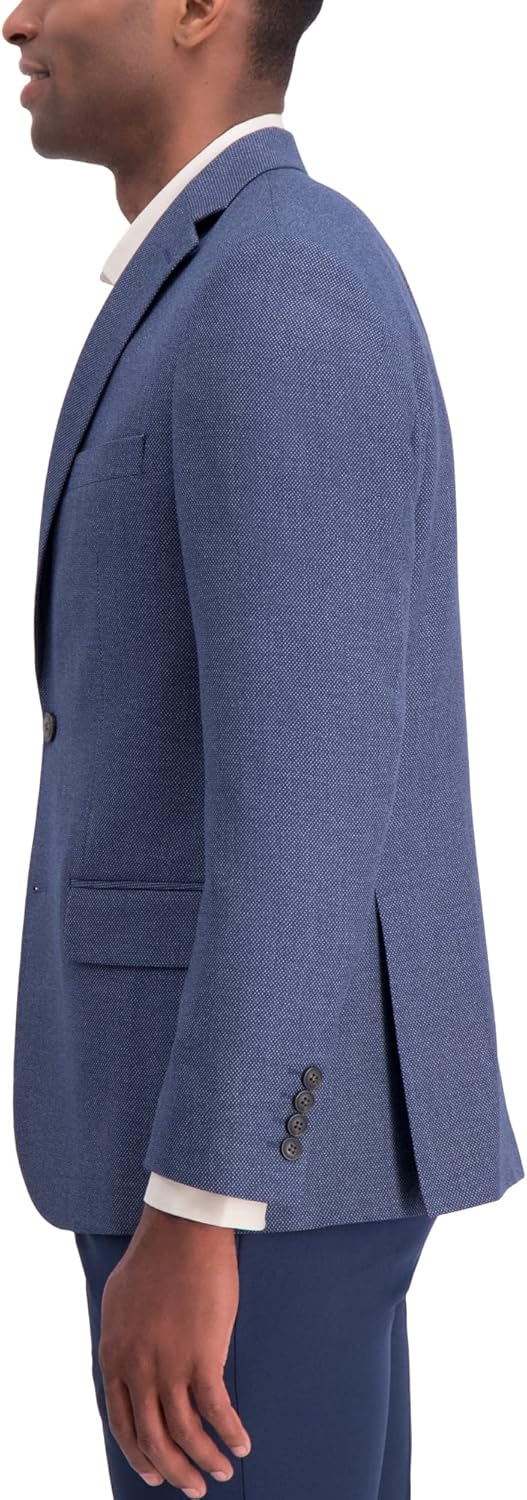 Haggar Mens Birdseye Fancy Slim Fit 2-Button Side Vent Sport Coat - Image 3