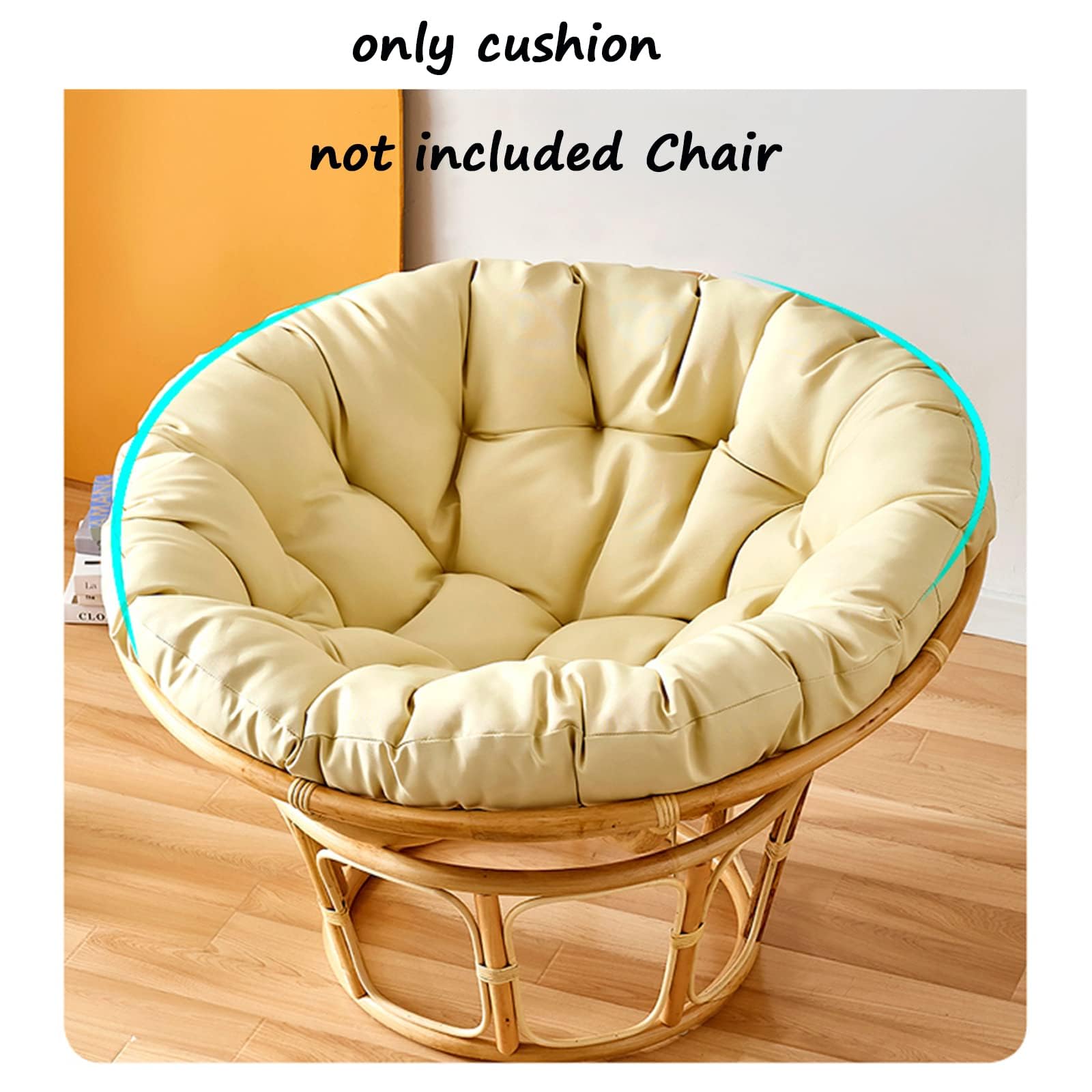 Cojín redondo para silla, 120 x 120 cm, de polirratán, suave, cómodo, para comedor, patio, jardín y uso doméstico, accesorios elegantes y duraderos para sillas