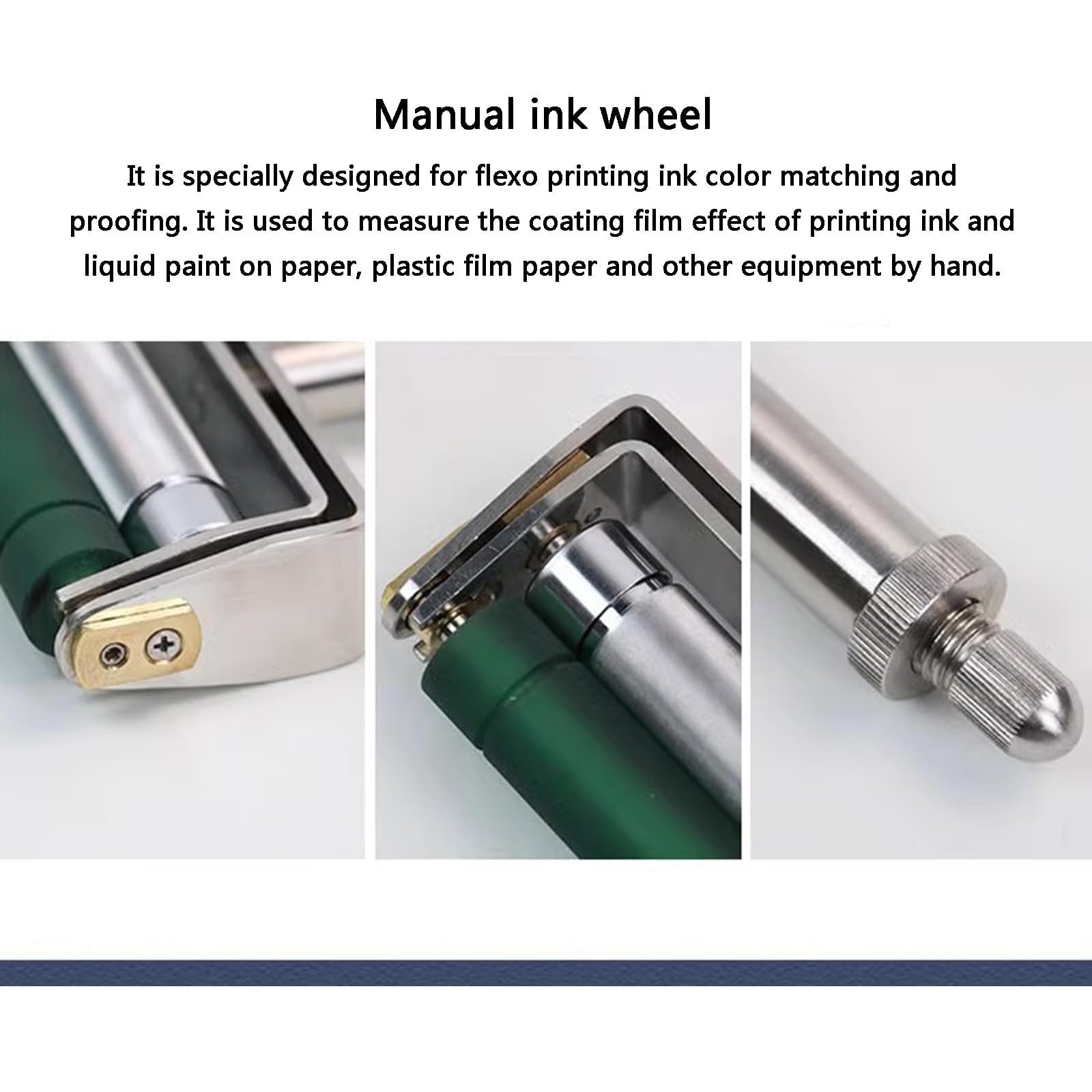 Strumento manuale di prova dell'inchiostro, flessografico con rullo anilox cromato, rulli in metallo e gomma per test delle prestazioni e corrispondenza dei colori