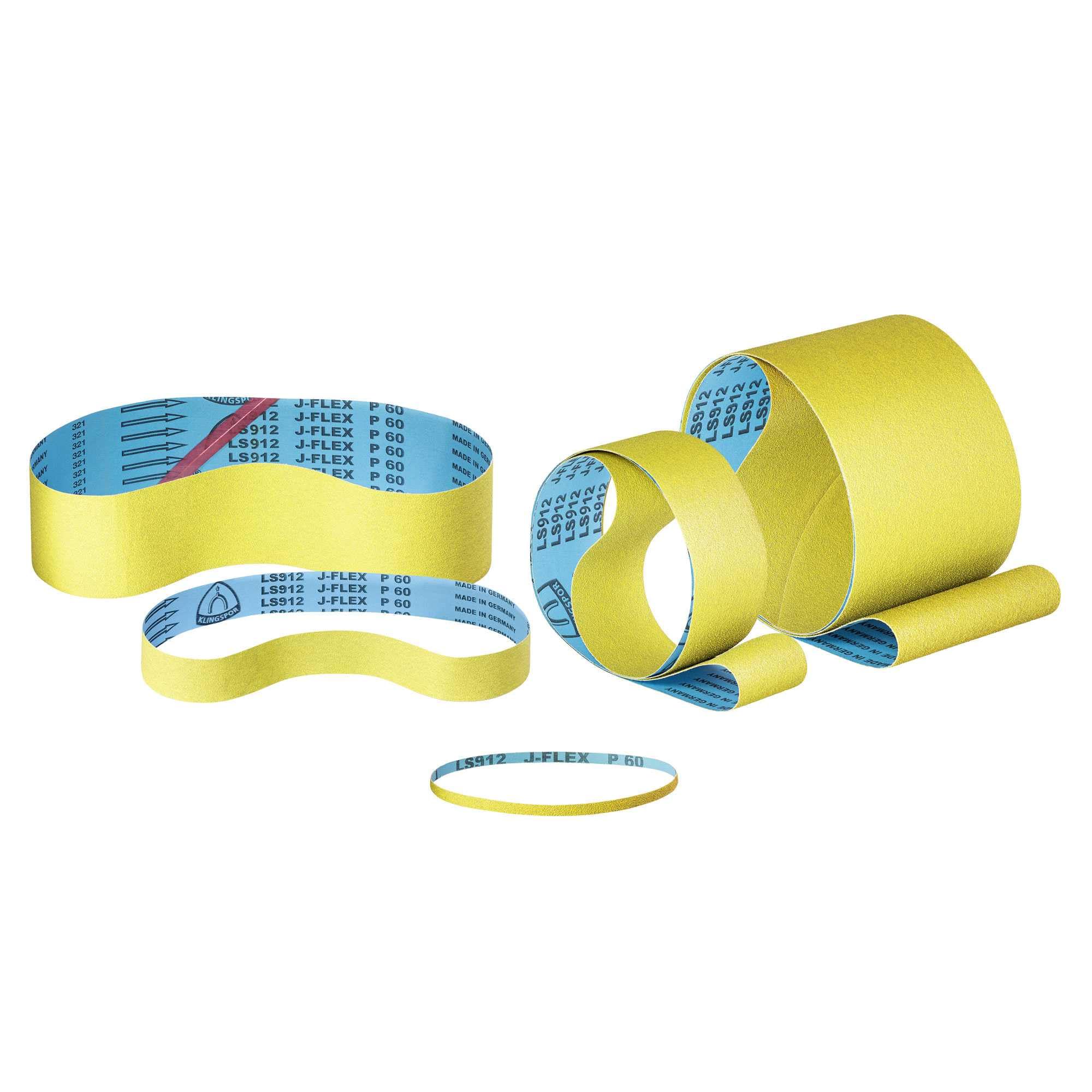 20 x Nastro abrasivo Klingspor LS 912 JF nastri abrasivi flessibili per metalli e acciaio | 75 x 533 | Grano 100