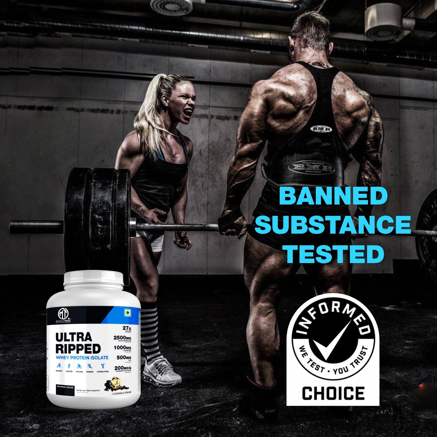 MuscleTrail Pharma Grade Ultra Ripped Whey Protein Isolate - Premium Protein for Men & Women - 27g Protein per Serving - Supports Muscle Growth, Strength & Recovery - L-Carnitine (2KG, Cookies & Cream) — Amazon image 8