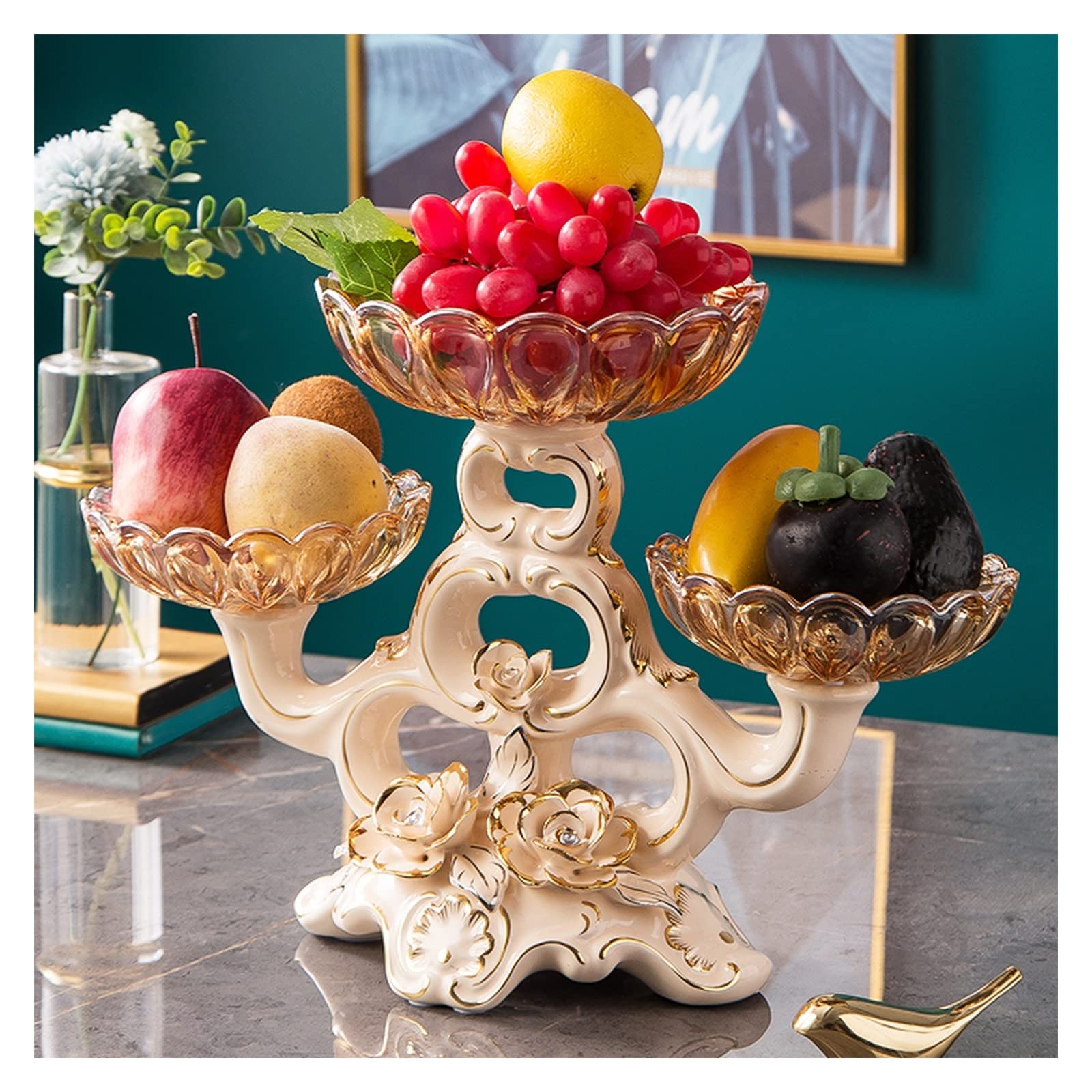 Bol de Fruits ou bol de Bonbons Assiette de fruits en verre de Style