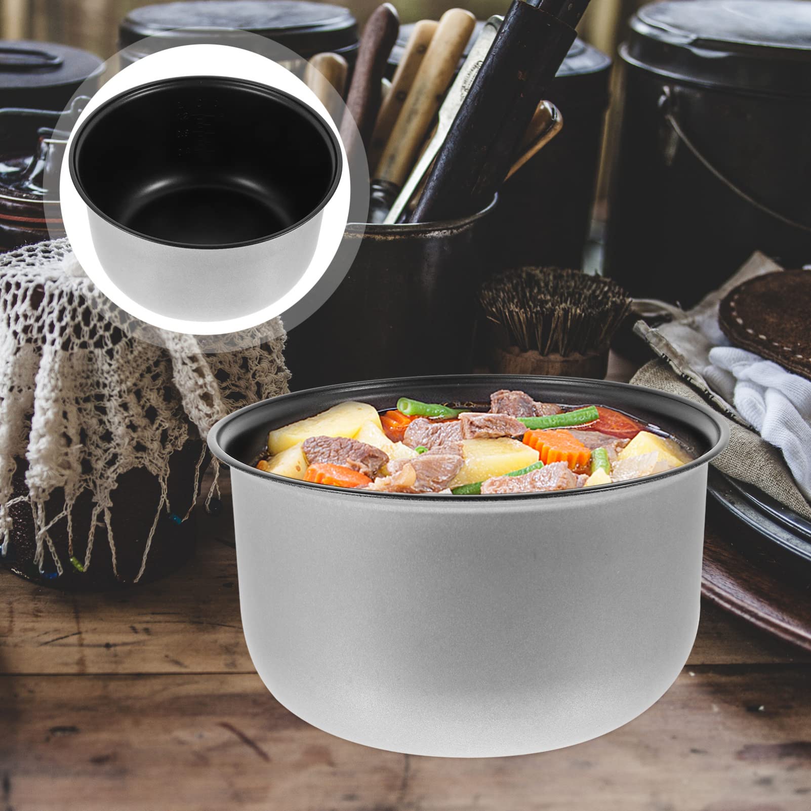 Amazon | キッチン交換用内釜 アルミ内釜 ノンスティック炊飯器内釜 