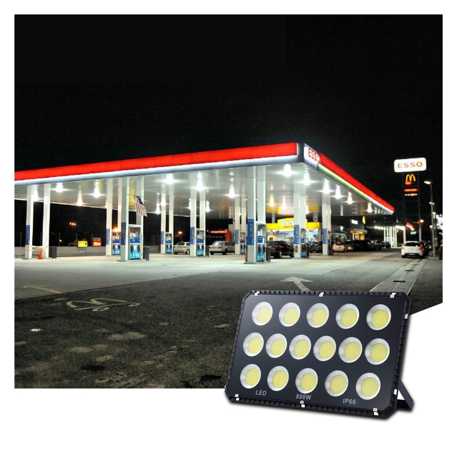 LED Strahler Außen, Flutlicht Außenbeleuchtung 100W 300W 600W 1000W Hochleistungsprojektor Außenwand Bäude Garten Bäume Lampe Quadratischer Strahler(6000 K,300W Floodlight)