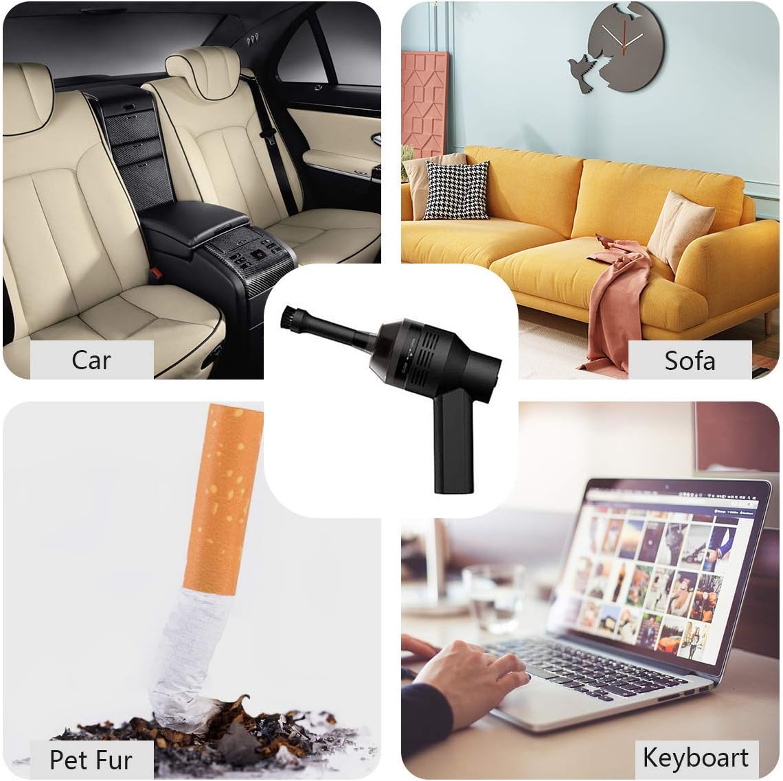 Intsun Keyboard Cleaner Mini Powerful Keyboard Vacuum USB Cordless Computer Vacuum Cleaner with 2 Vacuum Nozzles & 2 Washable Filters for Laptop, Piano, Computer, Car, Makeup Bag, Pet House : Electronics