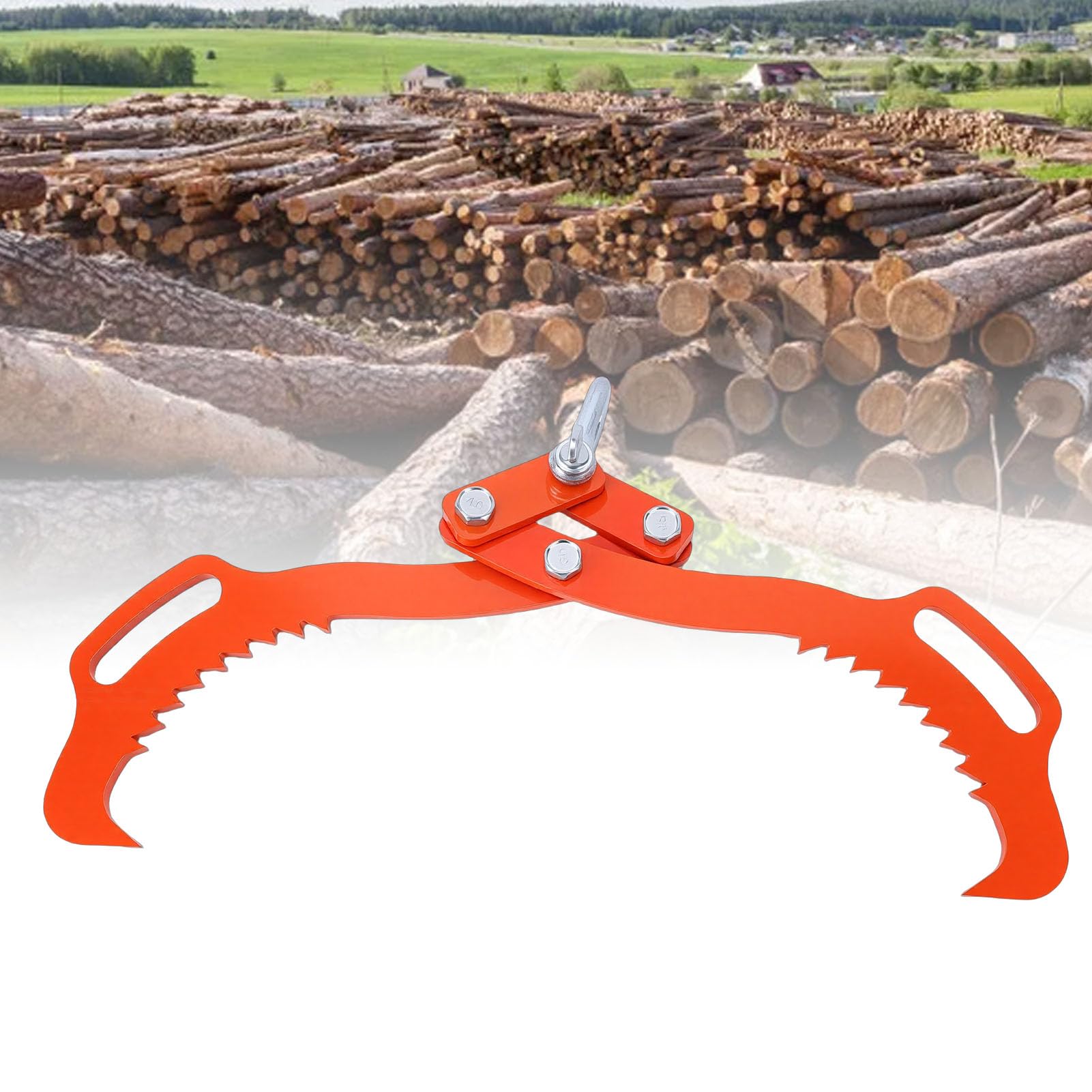 Garras para Troncos, Garras de Levantamiento de Troncos Tijeras para Madera Diseño de 2 Garras con Dientes, Apertura de 21 Pulgadas, Acero al Carbón, para Troncos Pesados