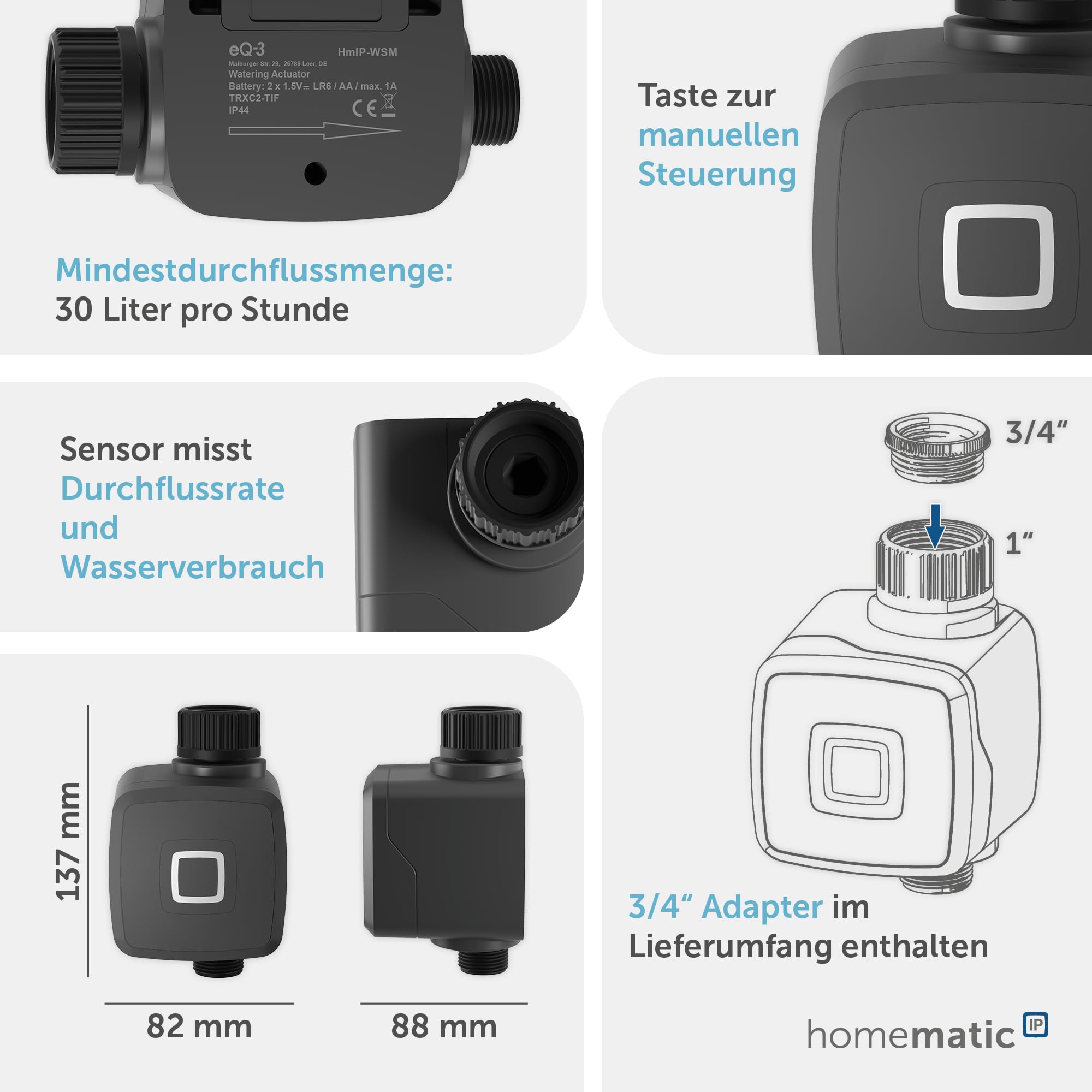 Homematic IP Access Point 2 Bewässerungsaktor Smart Home intelligente Gartenbewässerung anthrazit