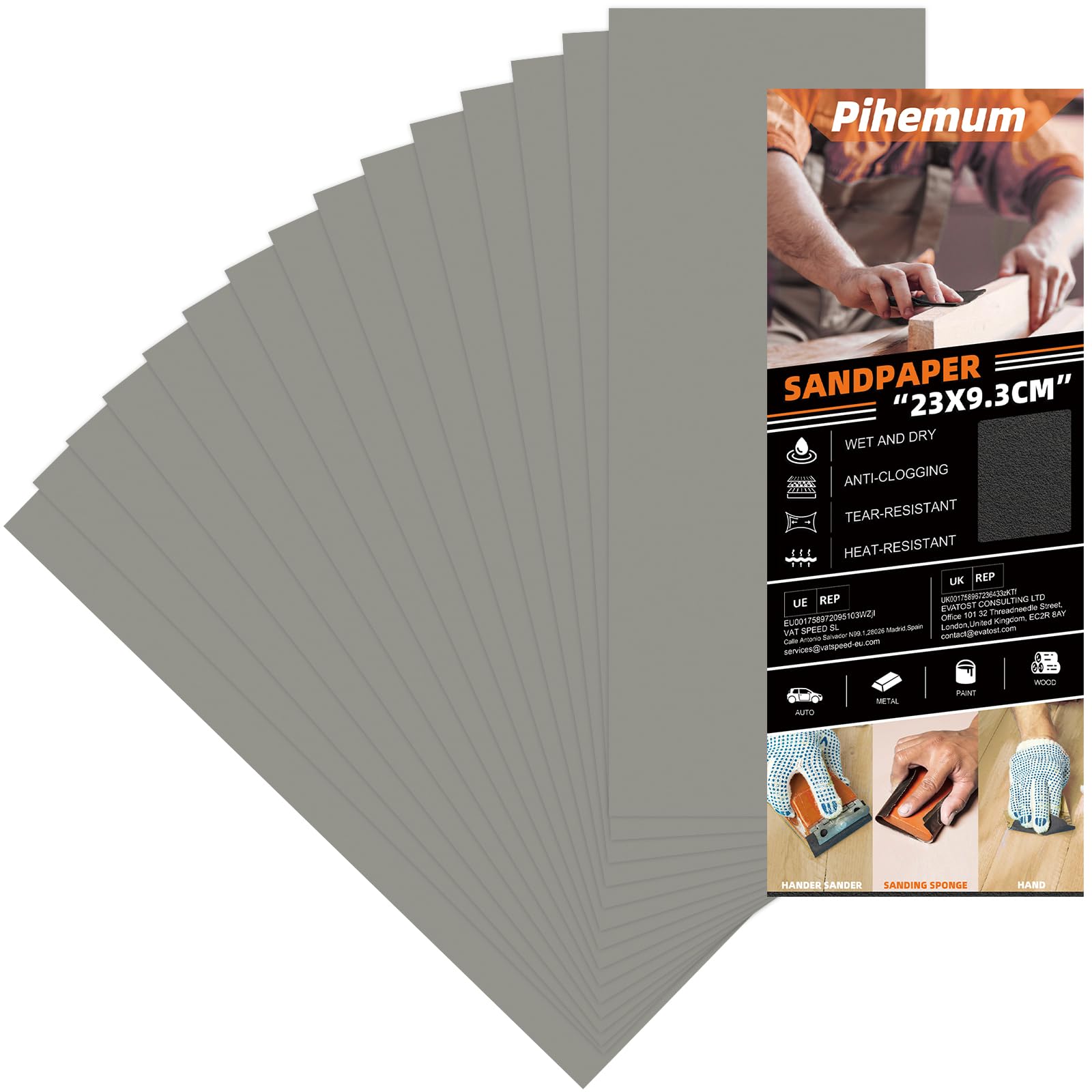 15 Pcs Sandpaper 10000 Grit Wet and Dry Sandpaper Sheets, 9 x 3.6 Inch Sand Paper Pack for Wood Furniture, Walls, Metal, Automotive Polishing & Finishing