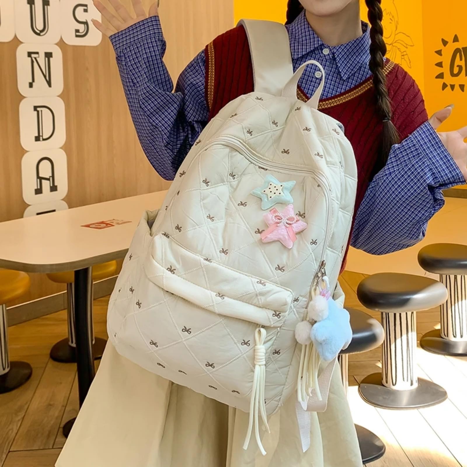 Mochila escolar Zaino Modello, Casual Leggero, Daypack alla Moda per Ragazze Portatili Viaggi Scolastici Escursioni Giornaliere