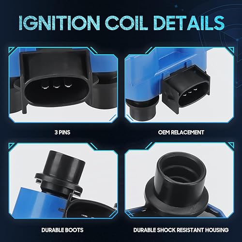 Miniatura 3 de Paquete de 2 bobinas de encendido compatibles con Ford F-150 F-250 Expedition Lincoln Continental Mazda 626 B2300 B2500 Mercury Cougar Tracer 2.0L