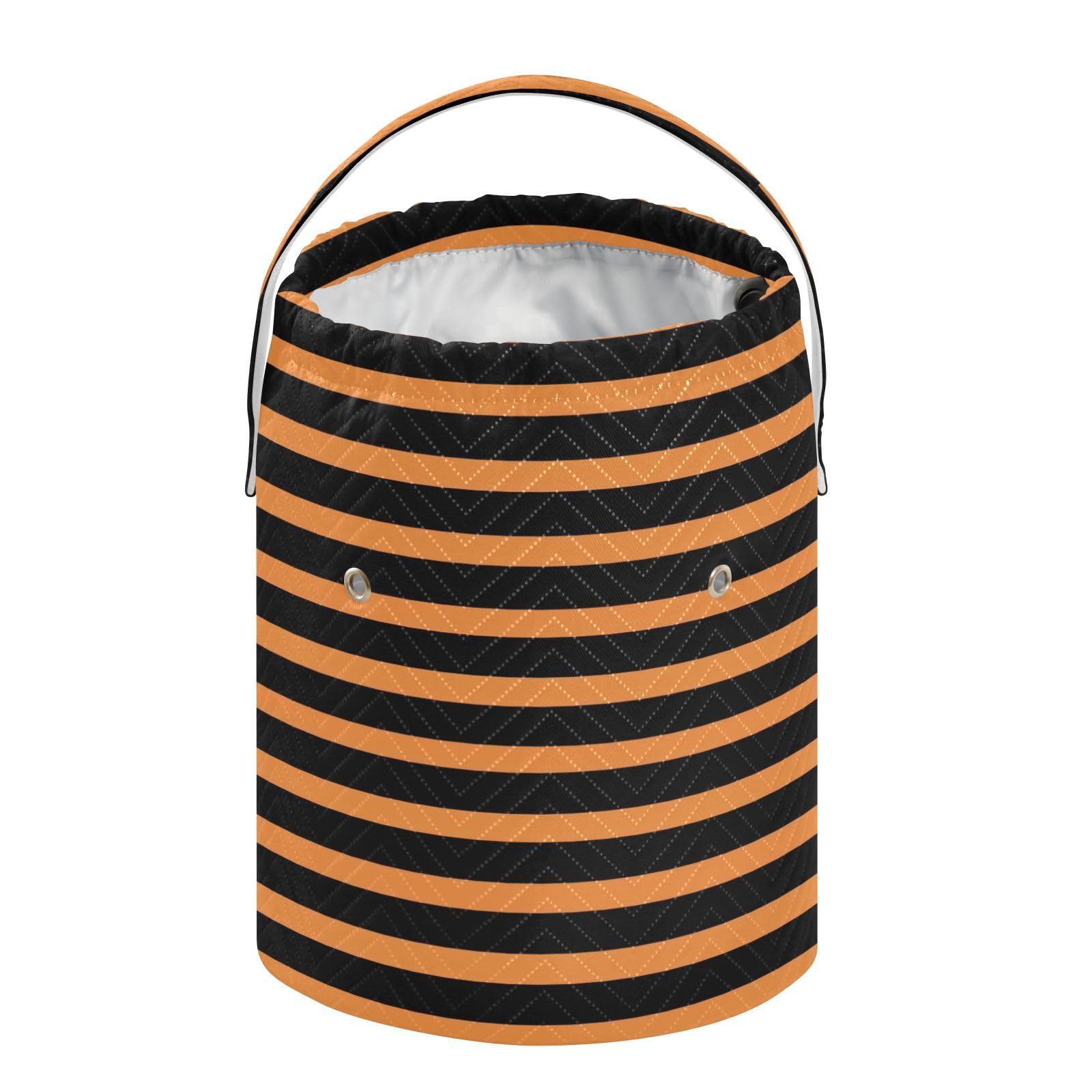 Yarn Storage Bag Small Crochet Bag Knitting Bag Organizer Orange Black Stripe Yarn Bags for Crocheting Basket