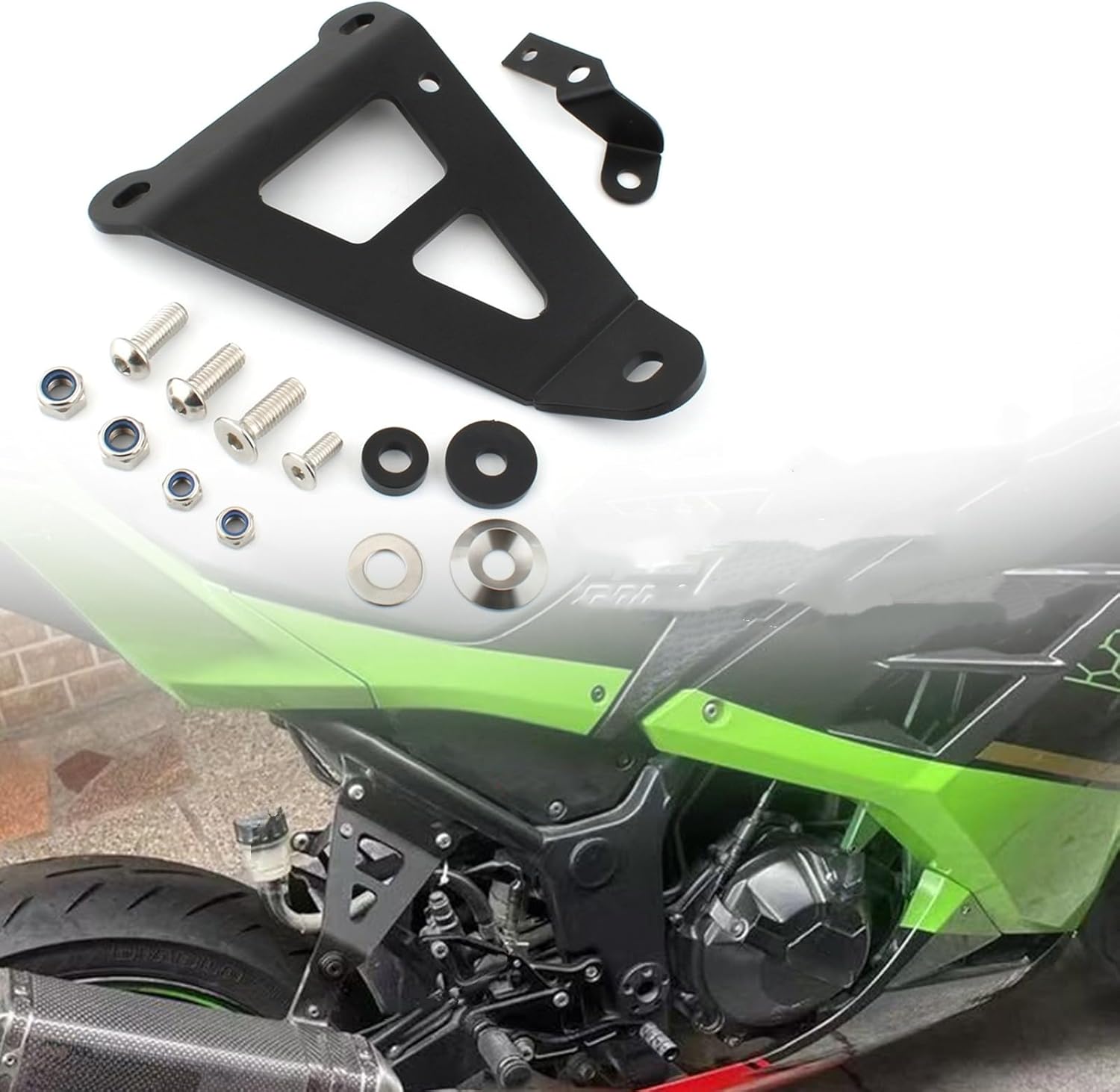 Motorcycle Exhaust Hanger Bracket Muffler Pipe Support Mount Compatible with Kawasaki Ninja 300 250 Ninja300 Ninja250 K300 2013-2017
