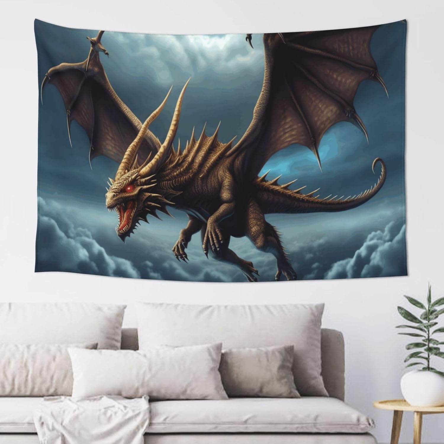 WEIHAKO Tapestry Wide Wall Hanging Tapestry Lightweight Wall Blanket Flying Dragon Tapestry Vintage Mural Wall Art Home Decor Aesthetic Tapestries for Bedroom Dorm Living Room 60x40 Inch