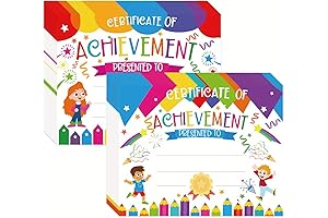 40Pcs Colorful Certificates of Achievement for Kids and Students