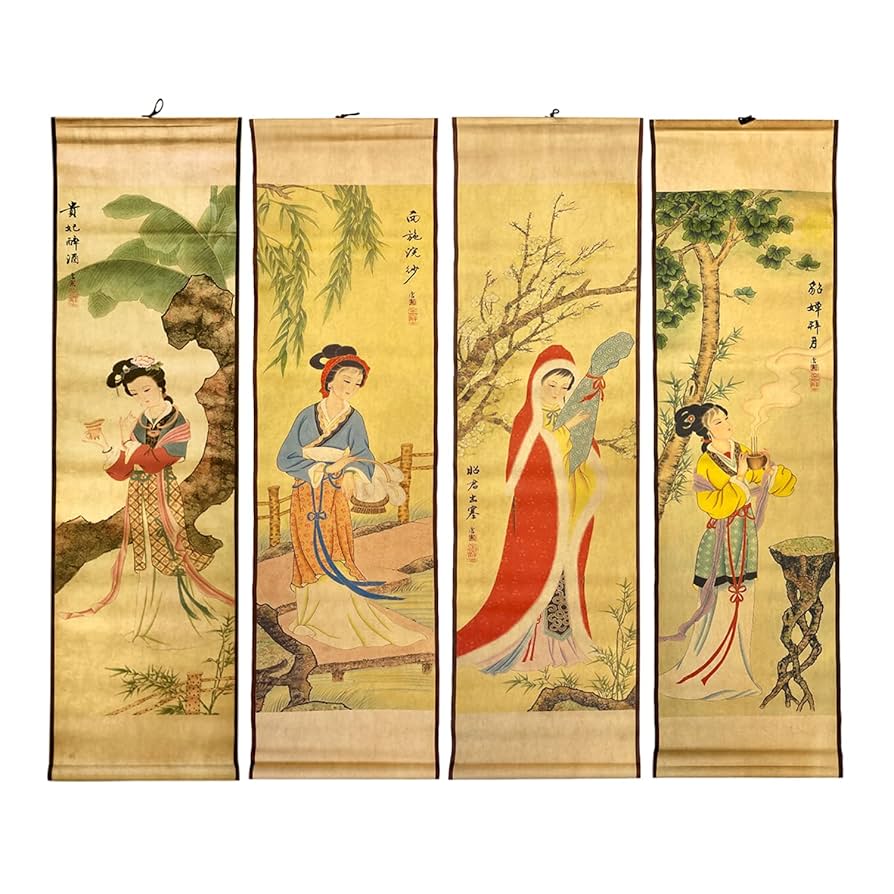 中国の壁画　戦時のもの　人物図　貴重品　^ ^^ ^わ 中国の壁画 戦時のもの 人物図 貴重品 古美術 AK1824A1-4 中国の