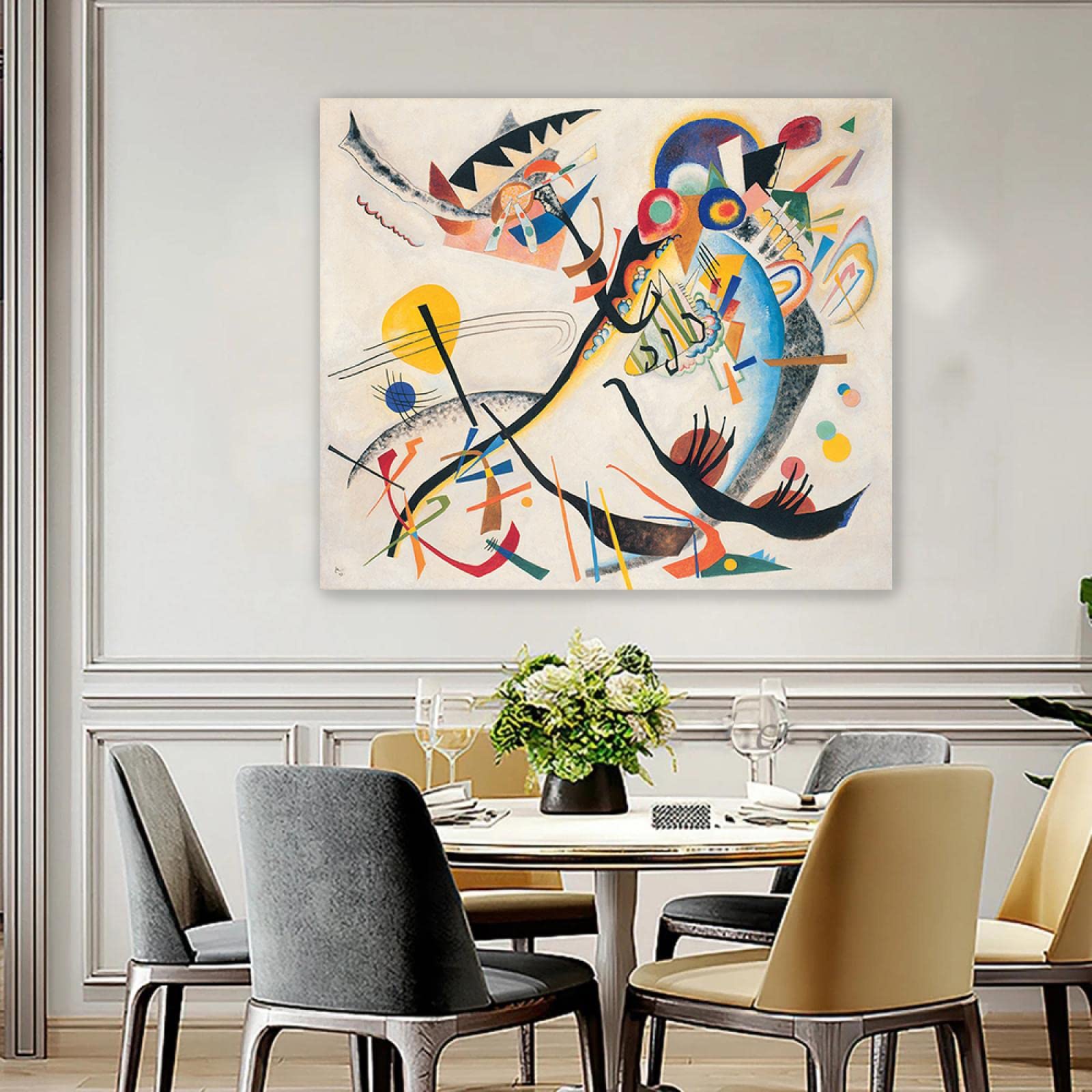 1art1 Stampa Su Tela Wassily Kandinsky – Segmento Blu, 1919, Quadro Da Parete XXL, Immagine 80x60 Cm, Tela 320g/m² Su Barella In Legno, Pronta Da Appendere, Made In Europe