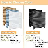 Vista 8 de Persianas opacas inalámbricas, sin taladro, cortadas a medida, con clip, autoadhesivas, persianas temporales, persianas de papel plisadas