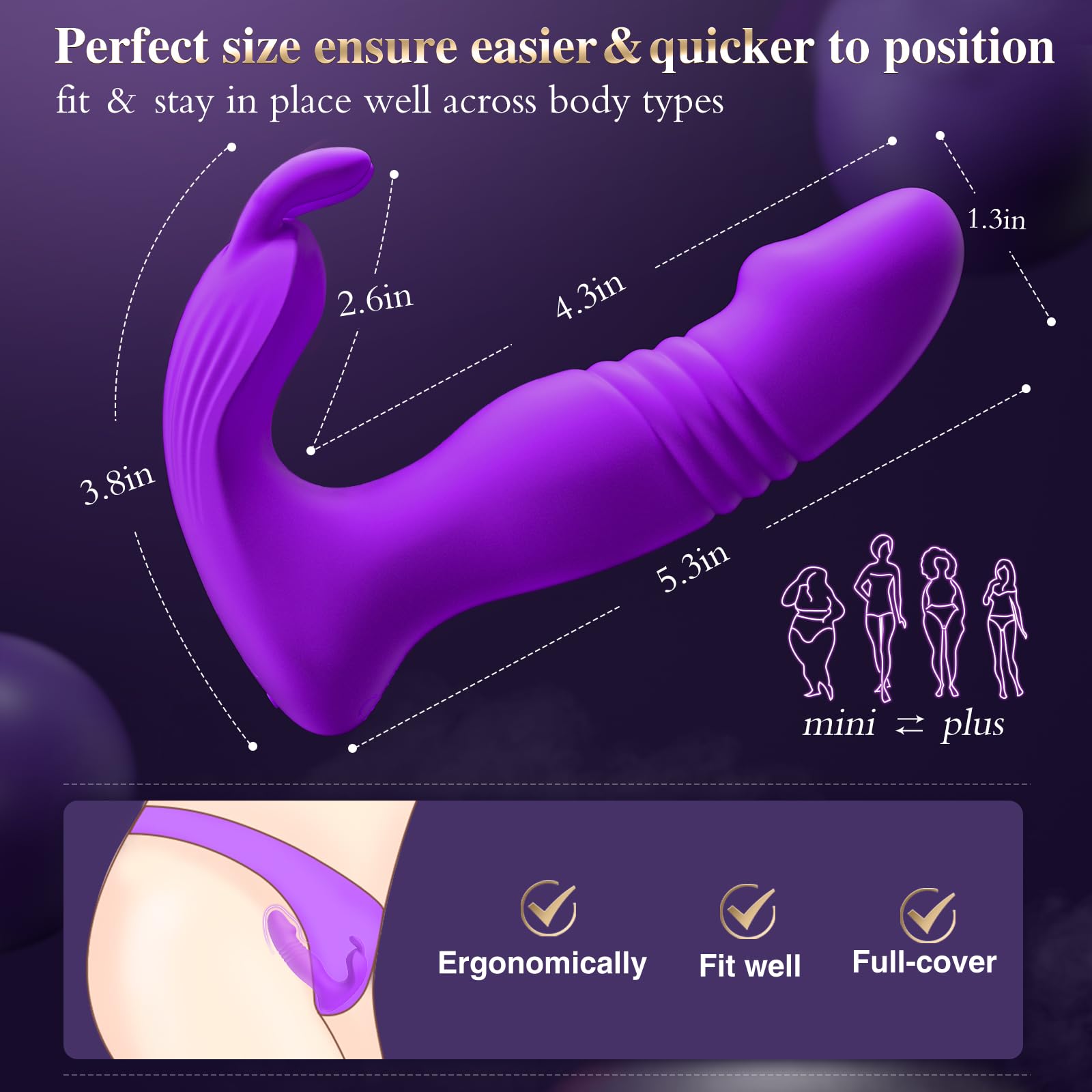 Wearable Vibrator for Women Sex Toys - 3IN1 App Remote Control Vibrator Wearable, Adult Toys with 9 Bunny Vibrators & 9 Thrusting Dildos Vibrater Sex Toy