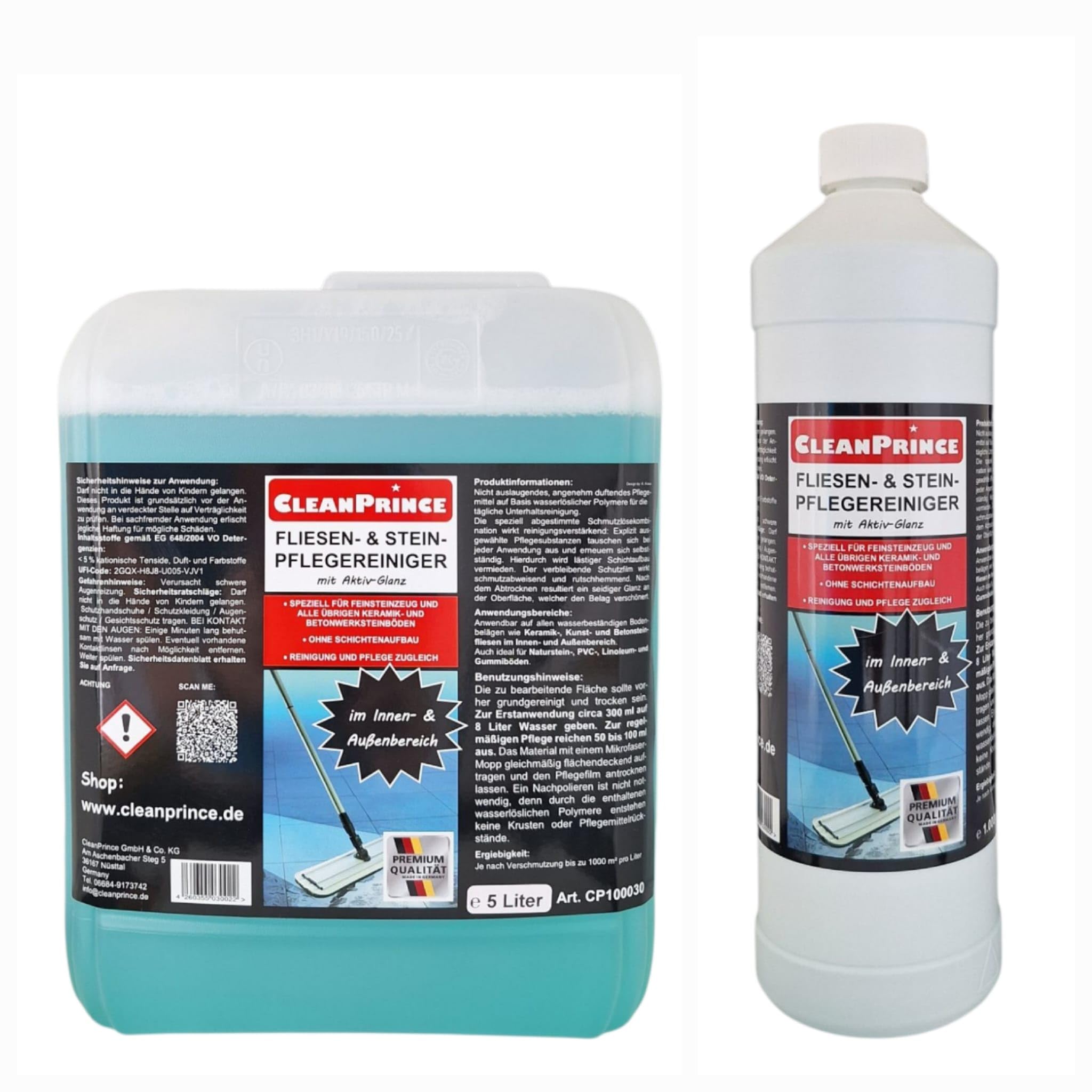 CleanPrince - Detergente per piastrelle e pietra, 6 litri