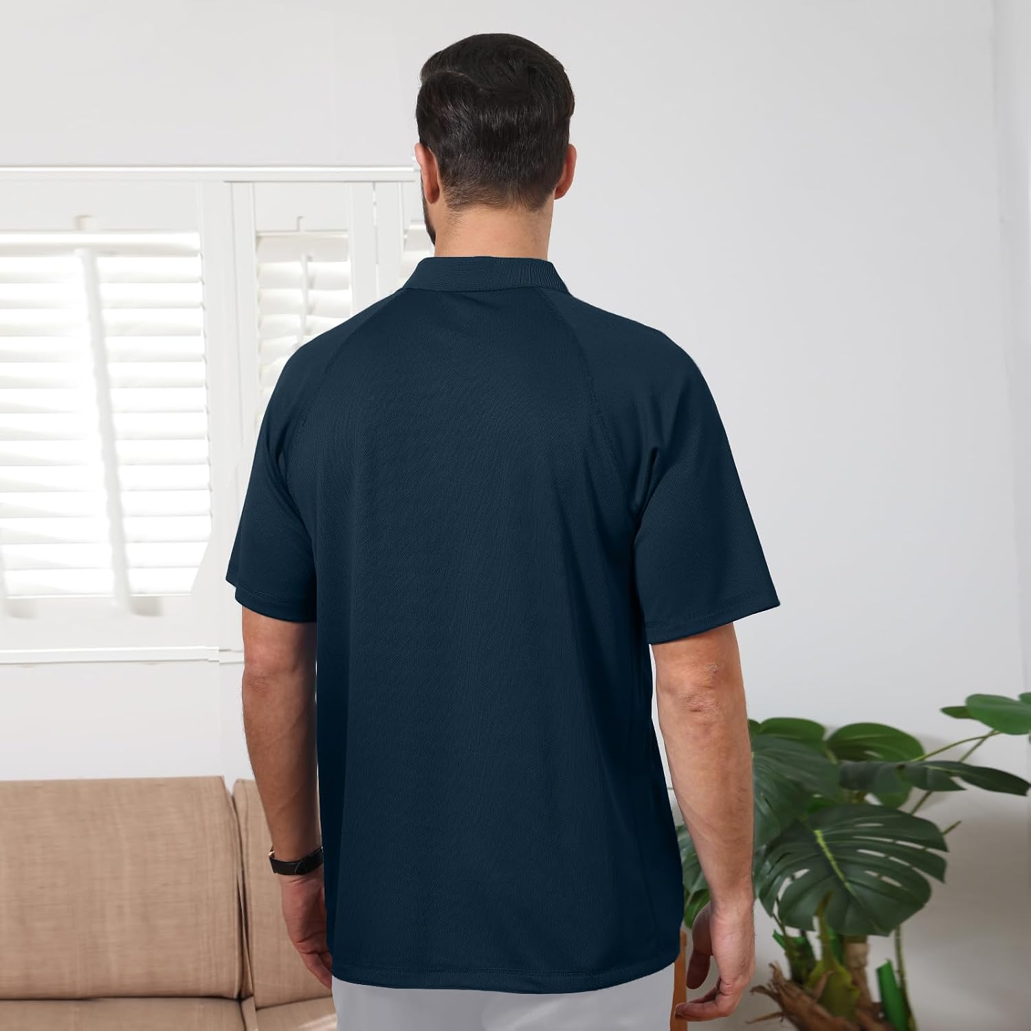 MOHEEN Men's Golf Shirts Short Sleeve Moisture Wicking Polo T-Shirts Athletic Quick Dry Fit Performance Collared UPF 50+