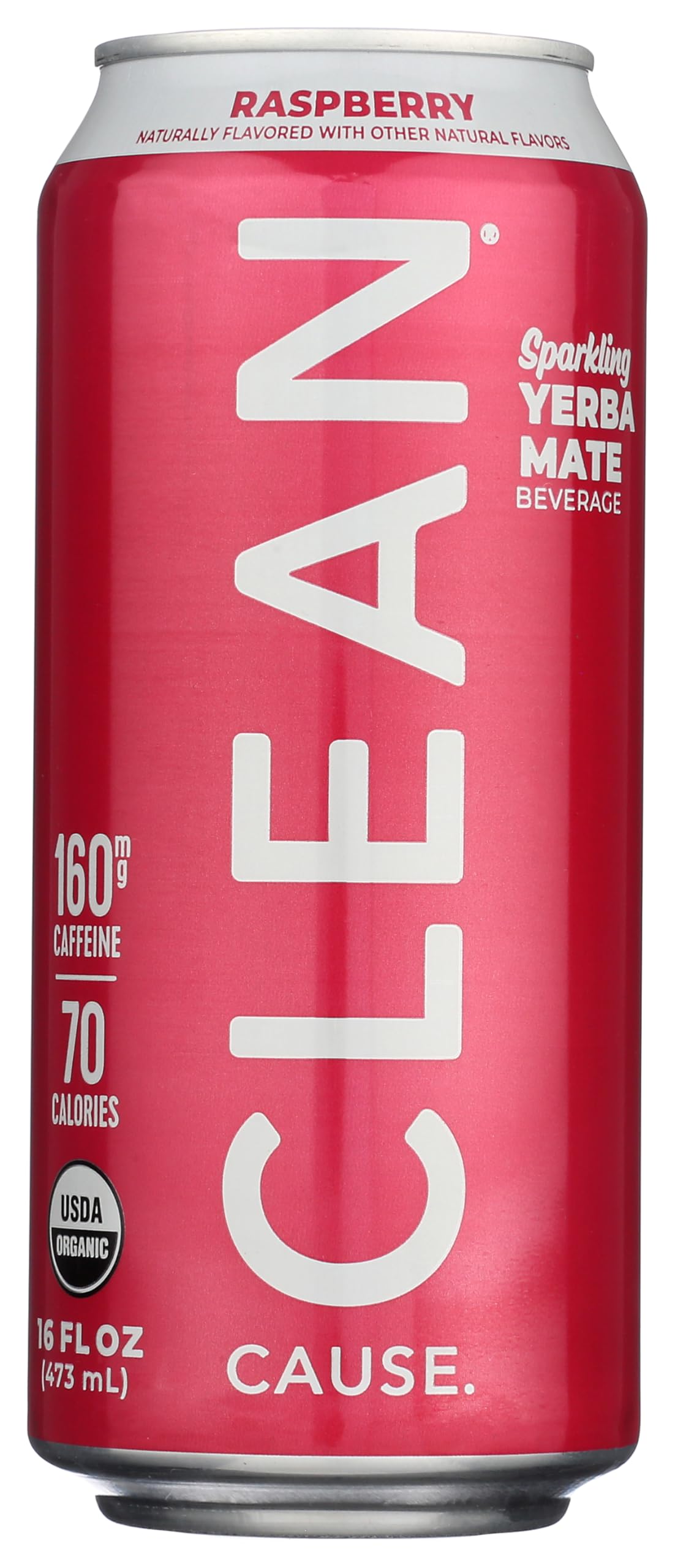 Clean Cause Raspberry Yerba Mate Energy Drink - USDA Organic, 16 oz | Refreshing Energy Boost | Perfect for Health-Consc