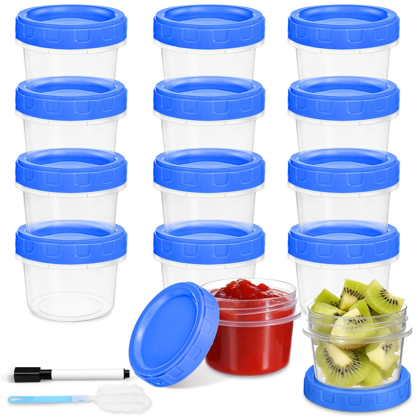 Photo 1 of Yomarket 12 Pcs 2 oz Salad Dressing Container To Go Small Sauce Containers with Lids, Reusable Condiment Cups for Lunch Box, Airtight Freezer Storage Containers, Microwave & Dishwasher Safe