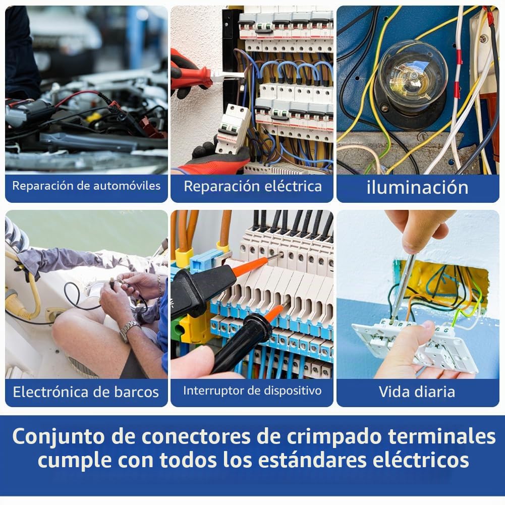 300 Piezas Terminales Eléctricos, 18 Tipos Tener Caja, 0.5-16 mm² Punteras Electricas, Terminales Eléctricos con Aislados, para Engarzar Bricolaje y Industria Electricistas Sistema