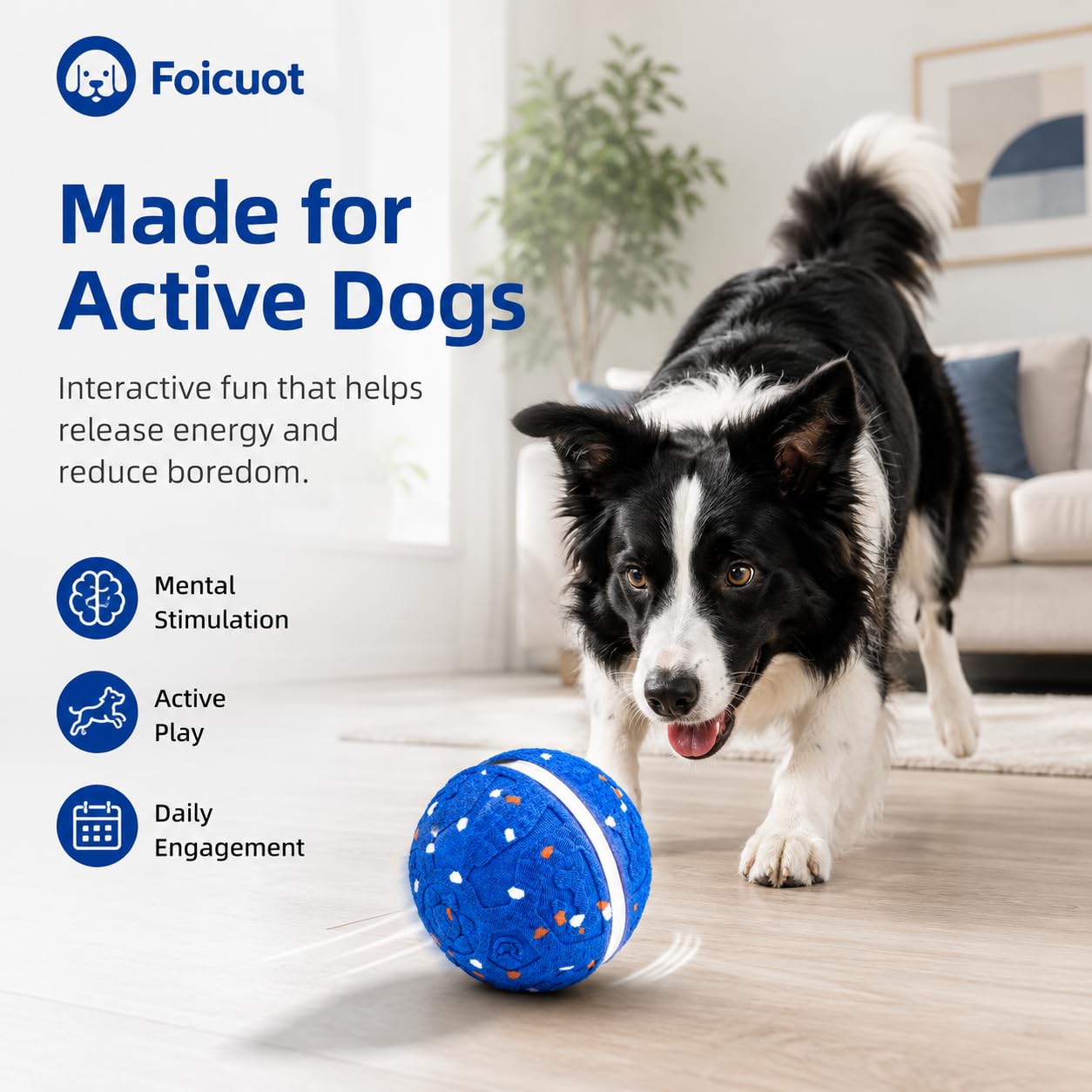 Juguete interactivo de pelota para perros [recién actualizado], material duradero de E-TPU, 3 modos de juego con luces coloridas, E-TPU USB-C recargable, clasificación de impermeabilidad IPX7