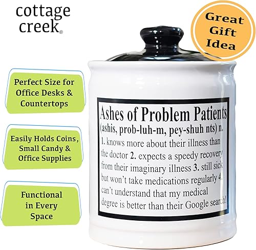 Miniatura 3 de Regalos de enfermera, regalos para médicos, alcancía de cerámica para pacientes con cenizas de problemas, tarro de caramelo, tarro de galletas,