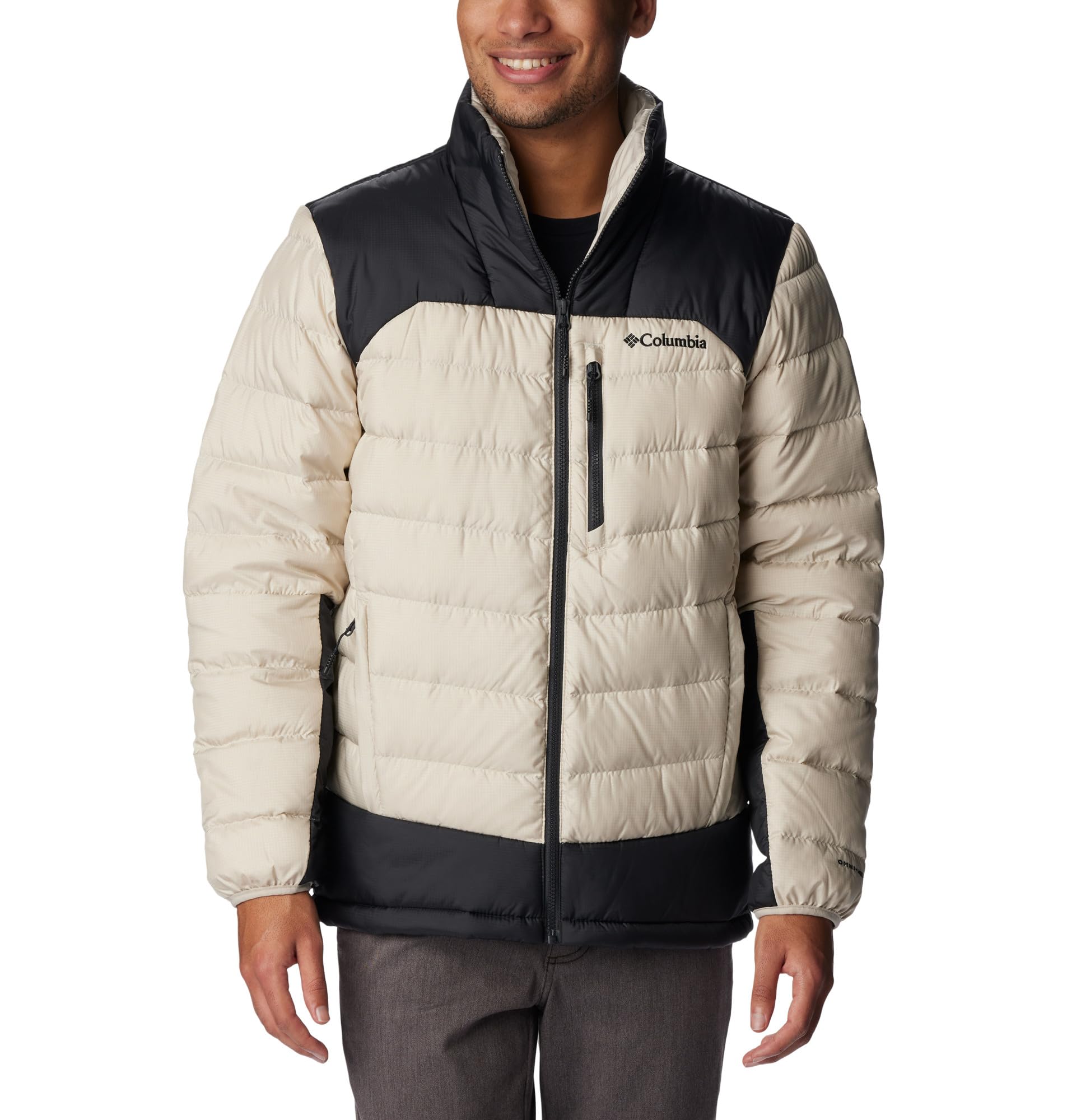 Columbia Men's Autumn Park Down Puffer Jacket, Dark Stone, Shark, M