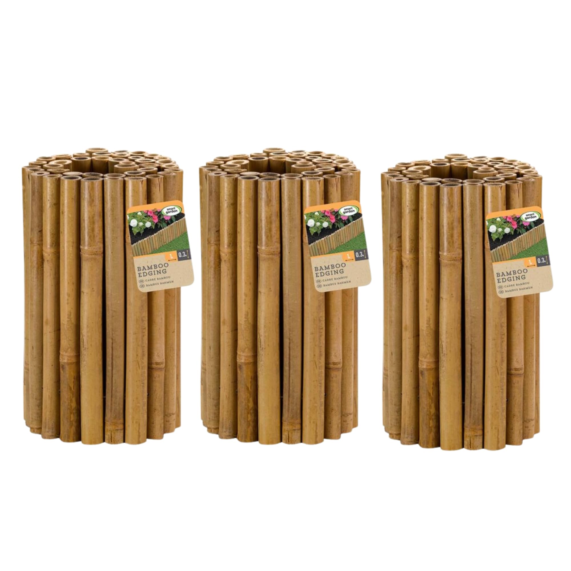 Garden Mile Set Of 3 Heavy Duty Wooden lawn edging border 30cm X 300cm Bamboo Garden Edging Border Bamboo Log Roll Lawn Edge For Flower Beds Grass Yard Pathways Garden Edge