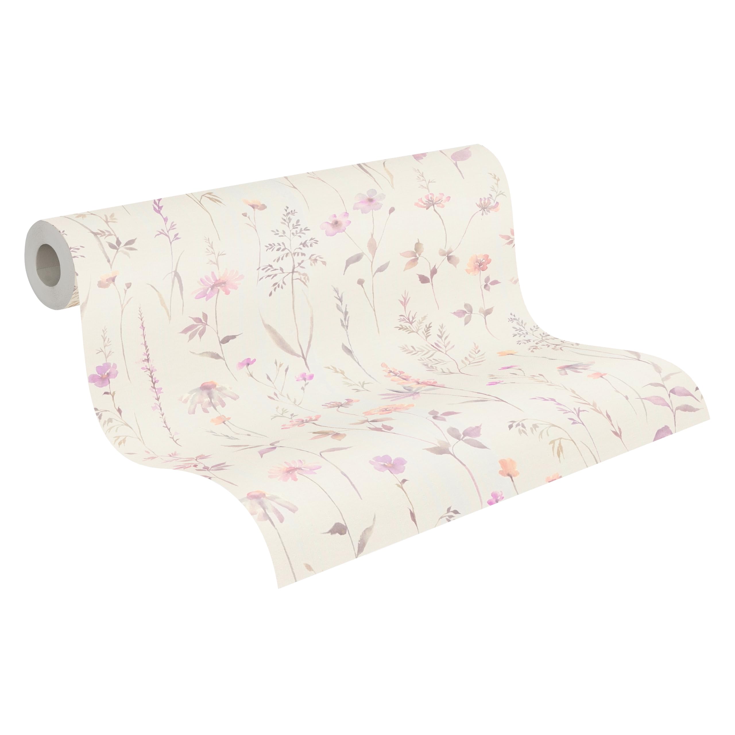 A.S. Création Carta da parati peonie – crema, rosa cipria – 10,05 x 0,53 m