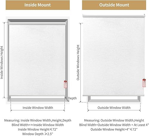 Miniatura 3 de ALLBRIGHT Persianas enrollables para ventanas, 100 % opacas, tela de protección UV, persianas con jacquard a rayas, persianas enrollables para