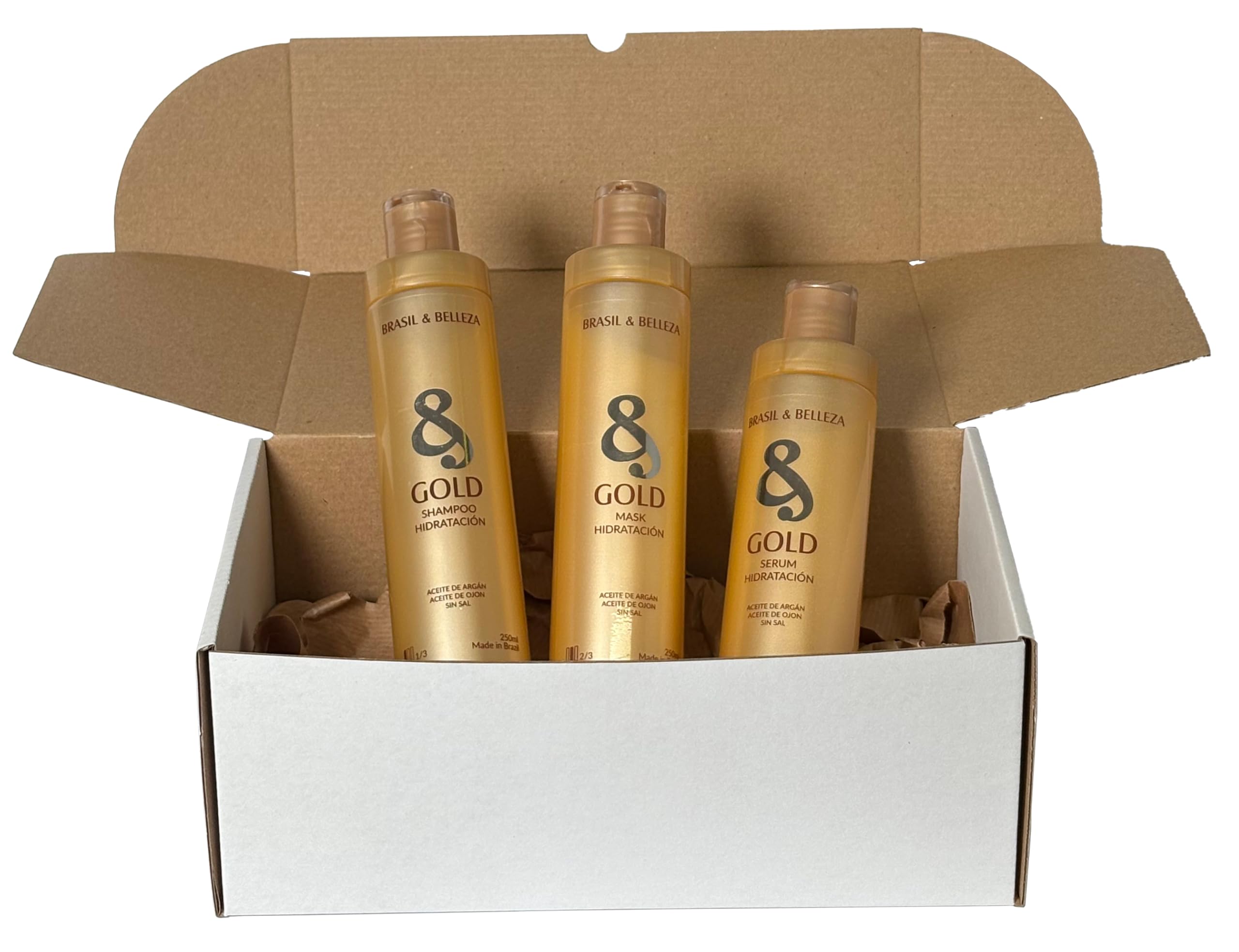 Pack B&B Gold Champú + Mascarilla + Serum protector térmico
