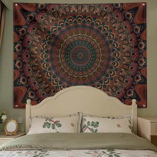 Miniatura 7 de XIGUAGUO Tapiz de mandala para colgar en la pared, psicodélico, estético, hippie, decoración de pared, bohemio, decoración bohemia para el hogar,