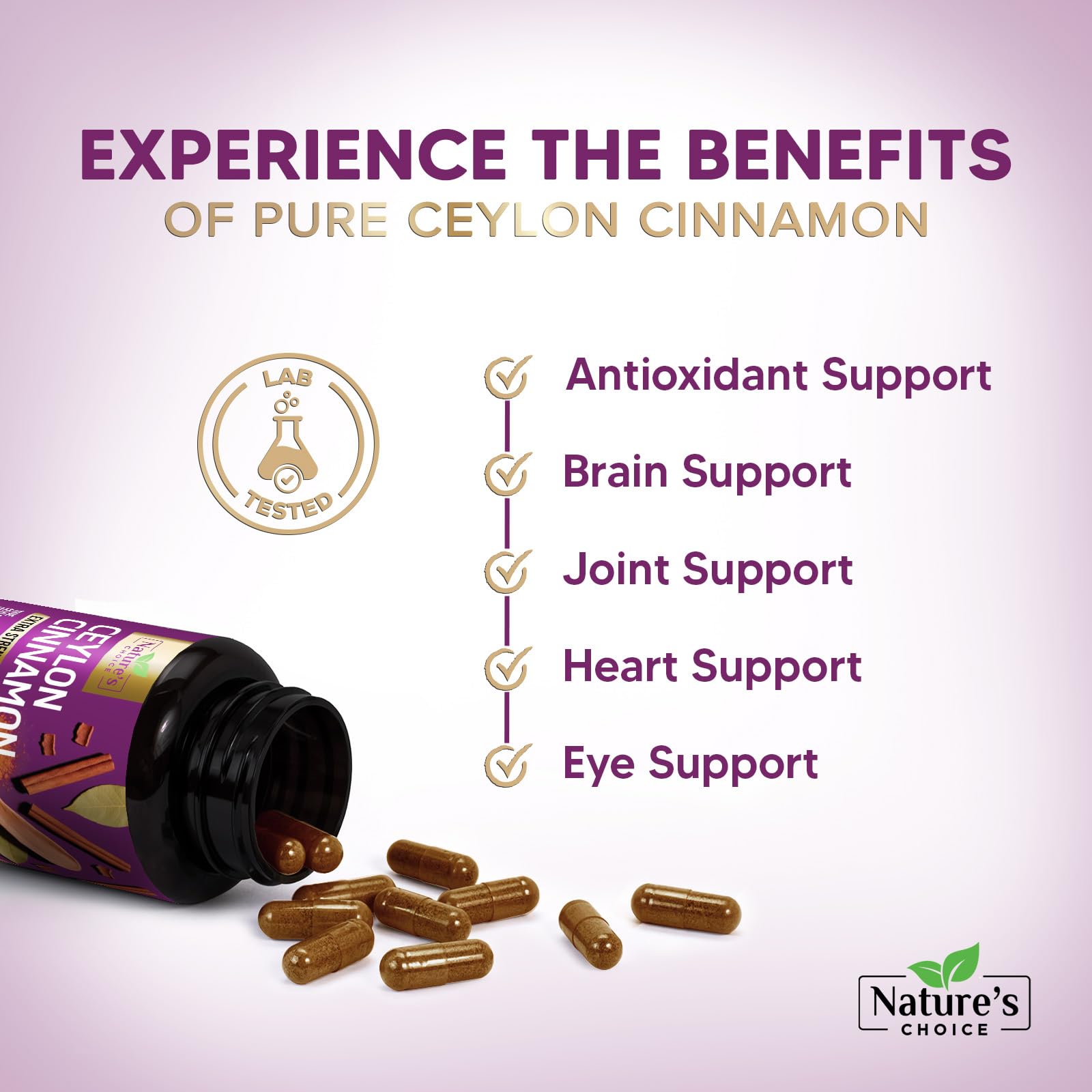 Ceylon Cinnamon Capsules - Certified Organic Ceylon Cinnamon Powder - 100% Extra Strength Cinnamon Pills - Energy & Heart Support - Gluten Free & Sugar Free Supplement - Bottled in USA - 120 Capsules — Amazon image 5