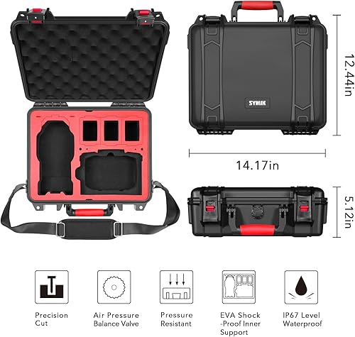 Miniatura 5 de SYMIK Funda rígida impermeable P330-A3 y protector de pantalla DJI RC 2 para DJI Air 3 Drone Series-Bundle