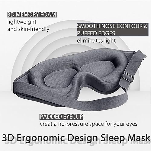 Miniatura 10 de Máscara de ojos para extensiones de pestañas, máscara de dormir para extensiones de pestañas para mujeres y hombres, presión ocular cero, máscara de