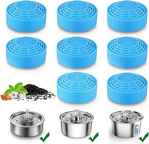 Filtro de fuente de agua para gatos, filtros de repuesto para fuente de gato para dispensador automático de agua para mascotas de 2.0L67 onzas,